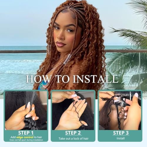 24 Inch 100g Deep Wave Human Braiding Hair 2 Bundles/Pack Color 30# Deep Curly Bulk Human Braiding Hair for Boho Braids No Weft 100% Brazilian Human Brown Braiding Hair Extensions for Micro Braids