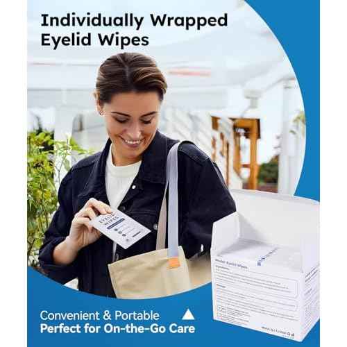 Eyelid Cleansing Wipes for Dry Eye & Blepharitis, Tea Tree Oil Hypoallergenic Eye Wipes for Sensitive Itchy Eyes, Individually Wrapped Eyelid WipesTravel Essentials (30 Count)