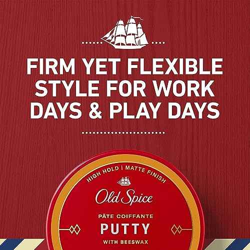 Old Spice Hair Styling Putty for Men, High Hold Matte Finish, 2.22 Oz Each, Twin Pack, NEW Formula