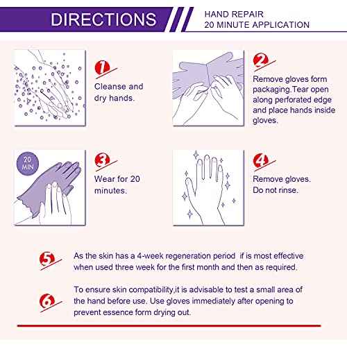4 Pack Hands Moisturizing Gloves, Hand Spa Mask Infused Collagen, Serum + Vitamins + Natural Plant Extracts for Dry, Cracked Hands, Moisturizer Hands Mask, Repair Rough Skin for Women&Men