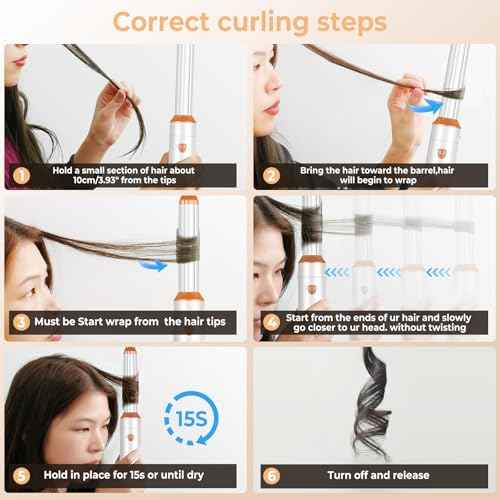 Hair Dryer Brush,6 in 1 Professional Hot Air Styler,Powerful Air Curling Wrap Styler,Negative Ionic Hair Dryer Fast Drying, Multi Hair Stylerfor Curling Volumizing Straightening Styling