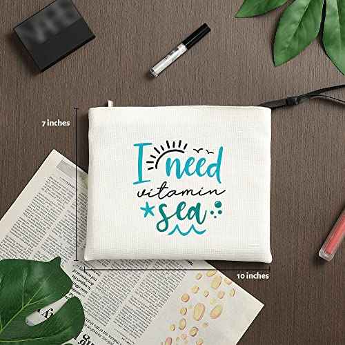 MUBIAO Travel Cosmetic Bag - Blue Letter Print - 10x7 inches - Unisex - Perfect for Travel & Gifts