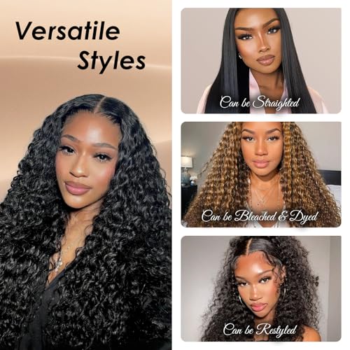 Lynch 15A Burmese Curly Bundles Human Hair, 22 Inch 1 Bundle 3C4A Water Wave Quick Weave with Spiral Curly End, Real 100% Unprocessed Kinky Curly Raw Human Hair Extensions for Women Natural Black