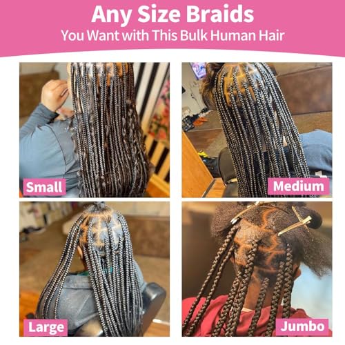 Human Braiding Hair Deep Wave Bulk Human Hair for Braiding 24Inch No Weft 90g (2Bundles-1Pack) 12A Brazilian Virgin Curly Human Hair Braiding Hair For Boho Braids Wet and Wavy