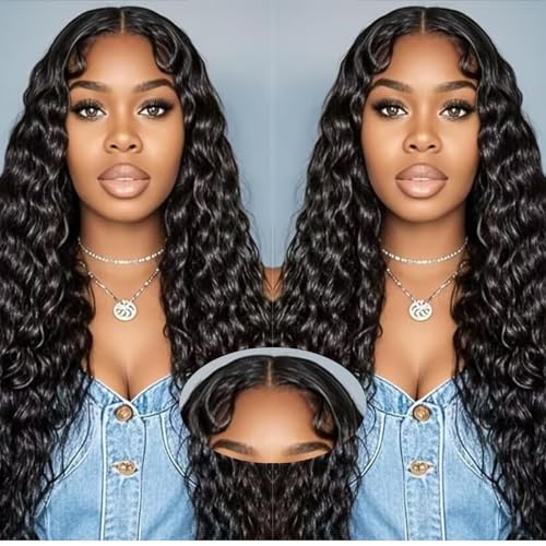 NVL Lace Front Wigs Human Pre Plucked with Baby Hair 200 Density 13x4 HD Transparent Straight Lace Front Wigs for Women Human Hair Glueless (Natural black, 22 Inch)