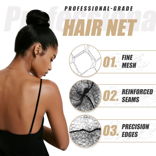1000pcs 22" invisible elastic hair nets. For food service, ballet, sleeping & wigs.
