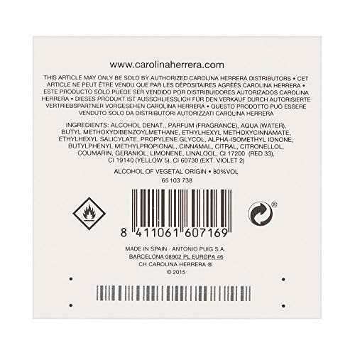 Carolina Herrera Ch Fragrance For Women - Fresh Floral Amber Scent - Top Notes Of Bergamot, Orange, Grapefruit And Juicy Melon - Floral Heart Notes - Ends With Tasty Base Notes - Edt Spray - 1.7 Oz