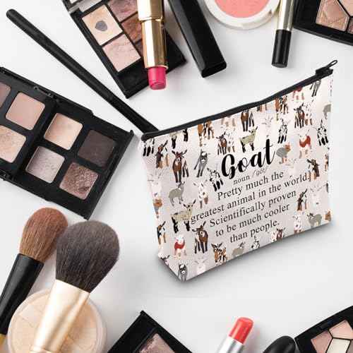 G2TUP Goat Lover Gift Baby Goat Makeup Bag Goat Cosmetic Bag Goat Owner Gift Goat Breeder Gift Goat Merch (Baby Goat MB)