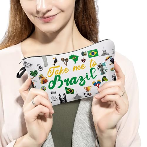 Take Me To Brazil Makeup Bag Cute Small Organizer Zipper Pouch Take Me To Brazil Cosmetic Bag Travel Present for Women Friends