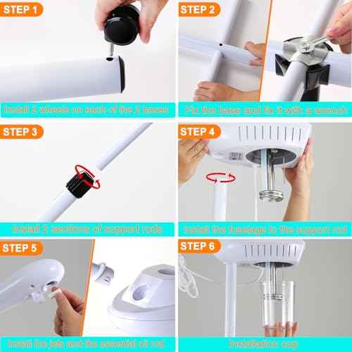 Professional Facial Steamer, Stand Ozone Face Steamer on Wheels, Adjustable Height and Angle,Estheticians Steamer More Steam,Hot Mist Facial Humidifier Atomizer for Spa Beauty, Home Use