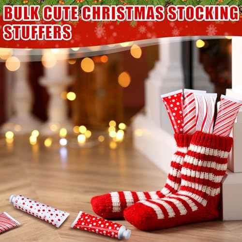 50 Pcs Christmas Hand Cream Bulk Mini Hand Lotion Candy Cane Scented Peppermint Lotion Christmas Stocking Stuffers Bulk Holiday Gifts Employee Staff Teacher Appreciation Gifts for Coworkers