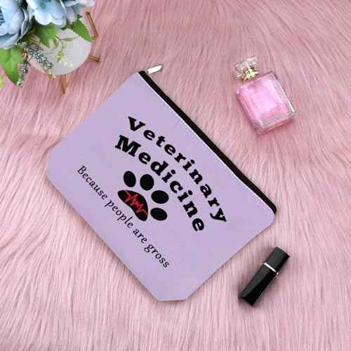 Veterinarian Gift for Vet Women Makeup Bags Vet Student Gift Veterinary Technician Gift Cosmetic Bag Appreciation Gift for Veterinary Medicine Birthday Retirement Gift Travel Cosmetic Pouch£¨Purple£©