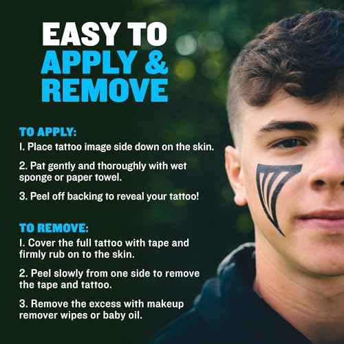 Sports Eye Black Temporary Tattoos (Phoenix - 24 Pack) Made in The USA No Grease, No Mess, Fast Application Eye Black Accessories for Football, Baseball, Softball, Lacrosse & More