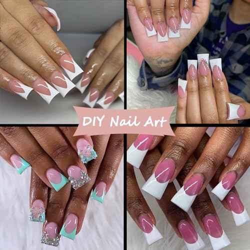 500Pcs Natural Duck Nail Tips, 10 Sizes Pre-Shaped Professional Press Ons for Nail Extension - Half Cover Acrylic Soft Gel Tips for Home DIY Nail Salon With Box