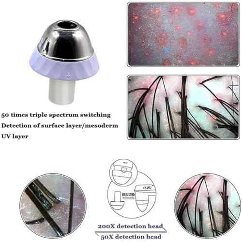 Skin Hair Scalp Detector Analyzer,15inch LCD Screen Digital Skin Detector, Multifunctional Scalp Detector Machine, Rechargeable Hair Follicle Skin Analyser Machine