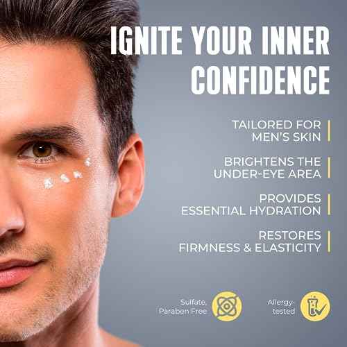 Mens Eye Cream - Eye Bags Treatment for Men & Wrinkle Reduction | Collagen, Vitamin B3, Peptides, 5% Caffeine ? Mens Under Eye Cream Bag Remover ? Puffy Eyes Treatment for Men