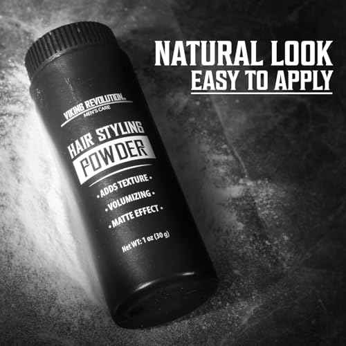 Viking Revolution Hair Styling Powder for Men - Easy to Apply Mattifying & Volumizing Hair Texture Powder for Men (1 Oz - 1 Pack)