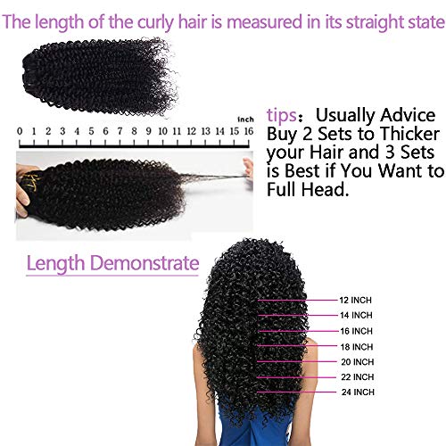 Curly Clip in Hair Extensions For Black Women Brazilian Virgin Human Hair Clip in Extensions for Women 8Pcs Remy Hair with 18Clips 120g 22inch Natural Blackinches
