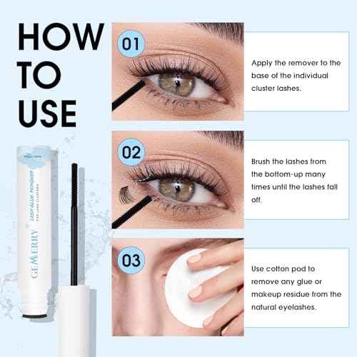 GEMERRY Lash Remover for Lash Extensions 5ml Lash Extension Remover for Lash Clusters Eyelash Extension Remover Gentle Formula Mascara Wand Lash Glue Remover