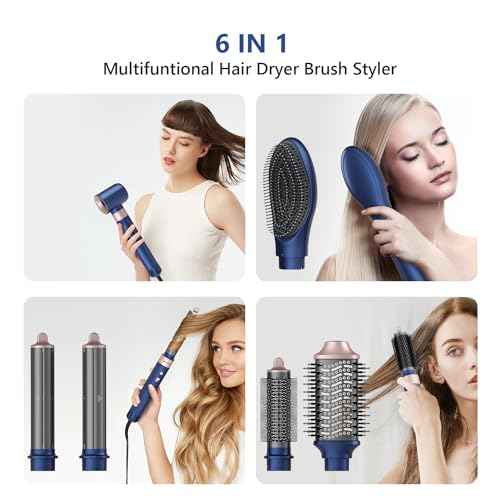 Hair Dryer Brush Professional Hair Multi-Stylers - MIRACOMB Ionic Hot Air Styling System with Auto Wrap Curlers, Brushless Motor, Intelligent Heat Control - Fast Drying - Versatile for All Hair Types