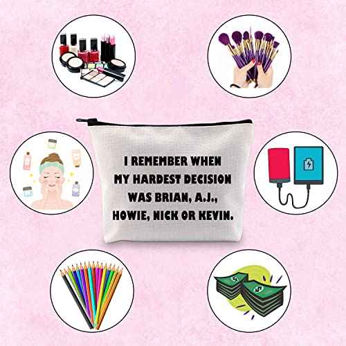 TSOTMO Classic Boy Band Fans Gift My Hardest Decision Was Brian A.J. Howie Nick Or Kevin Zipper Pouch Makeup Bag (NICK OR KEVIN)