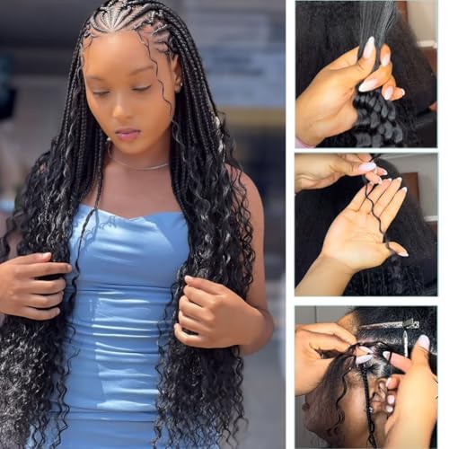 Human Braiding Hair Boho Braids Human Hair Water Wave Bulk Human Hair for Braiding No Weft Bundle Brazilian Virgin Curly Hair Extensions Natural Color 20 Inch 1pack/100g