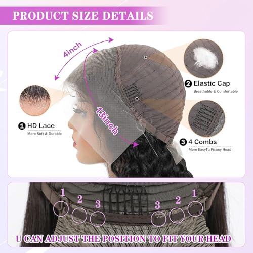 Ombre Lace Front Wig Human Hair Pre Plucked 1B/27 Highlight Lace Front Wig Human Hair with Baby Hair 180 Density 13x4 Body Wave Colored Lace Front Wigs Glueless Wigs 24 Inch