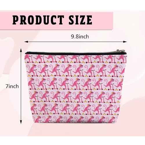 Preppy Stuff, Pink Preppy Makeup Bag Gifts for Women Girls Monkey Lovers Friend Daughter Sister Birthday Graduation Mother's Day Christmas Cosmetic Bag Travel Pouch