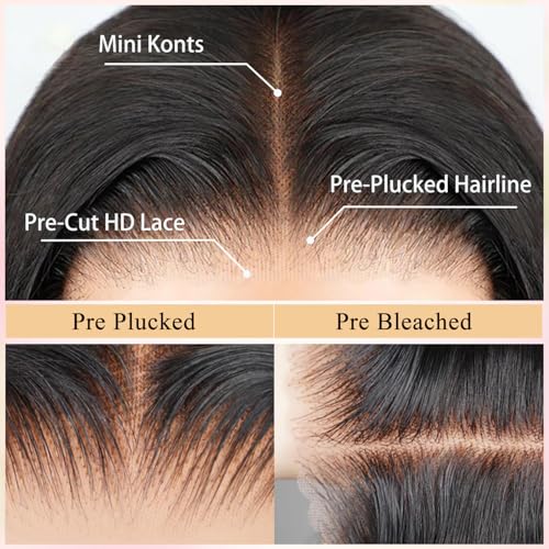 SFD 28 Inch Glueless Wigs Human Hair Deep Wave Pre Plucked Pre Cut 220% Density Lace Front Wigs Human Hair 7x5 Hd Lace Closure Wig Wear And Go Curly Wigs for Women Loose Wave Wig