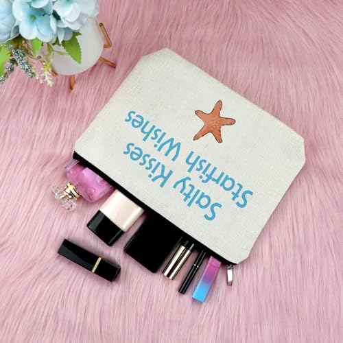 Beach Lover Gifts for Women Makeup Bag Beach Gift Cosmetic Bag Holiday Summer Vacation Presents for Her Friends Sister Daughter Zipper Travel Pouch Toiletry Pouch Birthday Graduation Presents