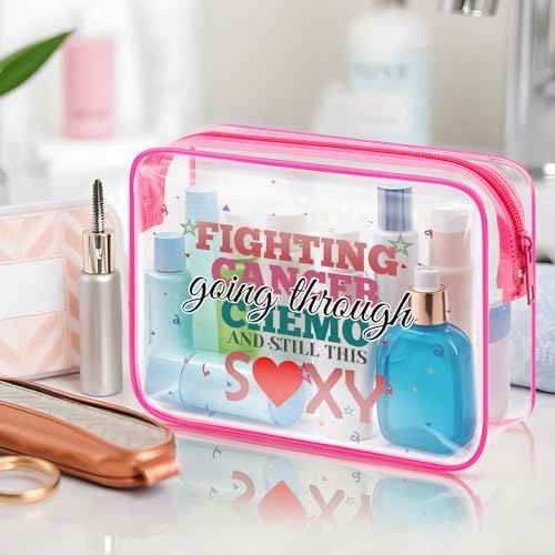 Cancer Awareness Gift for Women Makeup Bag Inspirational Chemo Cancer Survivor Cancer Fighter Cancer Warrior Gift for Cancer Patient Friend Breast Cancer Travel Cosmetic Organizer Portable Makeup Case