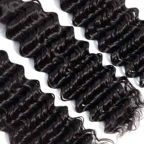 Cranberry Brazilian Virgin Hair Deep Wave Human Hair Bundles 1 Bundle 26 Inch 100% Unprocessed Virgin Hair Curly Waves Double Weft Wet and Wavy Bundles for Black Women