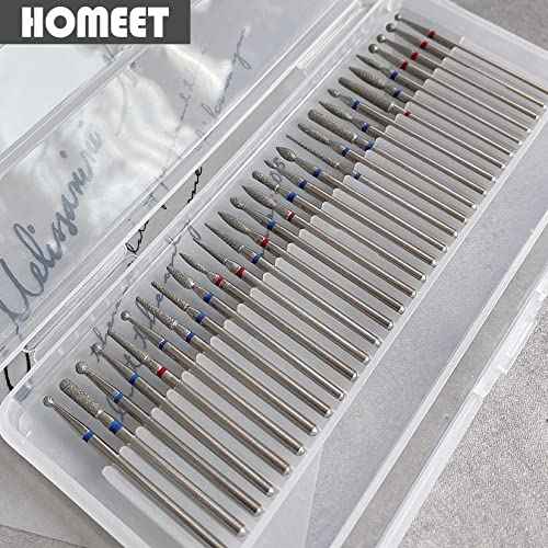 30-Piece Nail Cutter Drill Bit for Manicure Tungsten Steel Professional Manicure Drill Set Universal Diamond Drill Bits for Nails Electric Drill