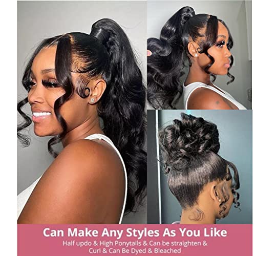 catti Body Wave 360 Lace Front Wigs Human Hair 360 Full Lace Frontal Wigs Human Hair Pre Plucked with Baby Hair Brazilian Virgin Hair Body Wave Human Hair 360 HD Lace Front Wigs (20 Inch)