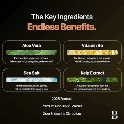 Sea Salt Spray - Beach Waves, Texturizing & Volumizing, Light Hold No Crunch, Non Greasy, Alcohol Free, Paraben Free, Surf Spray for Men & Women, Curl Enhancer, Pre Styler, Easy Washout - 8.5 Oz