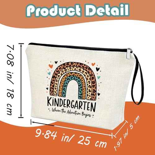 Kindergarten Teacher Appreciation Gift Teacher's Day Gifts Kindergarten Where The Adventure Begins Gift to Kindergarten Teacher First Day of Kindergarten Back to School Zipper Pouch for Women