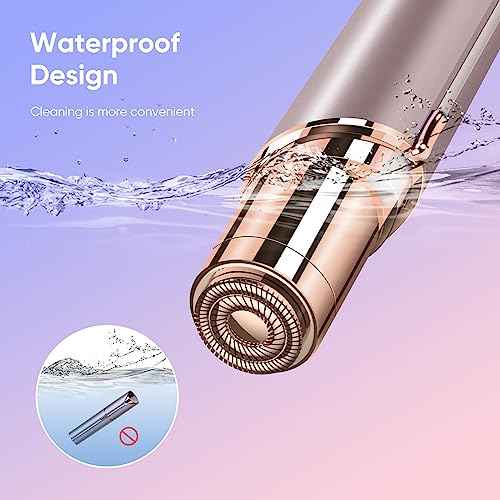 Facial Hair Removal for Women, Portable Painless Hair Remover Device, Rechargeable, with 2 Replacement Heads, for Face, Upper Lip and Chin