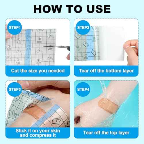 Tattoo Aftercare Bandage Autdor 2 Rolls 6"x 2 Yard Second Skin Tattoo Cover Up Patch Waterproof Tattoo Bandages Breathable Tattoo Cover Up Tape Transparent Tattoo Wrap for Tattoo Cover Protection Film