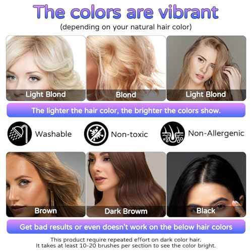 12 Color Glitter Hair Chalk with Shimmer Effect - Temporary Sparkle Hair Chalk for Adults & Kids | Safe, Long-Lasting, Non-Toxic & Washes Out Easily | for Concerts, Parties & Halloween