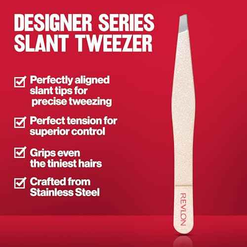 Revlon Designer Series Slant Tweezer, High Precision, Made With Long Lasting Stainless Steel, 1 Count