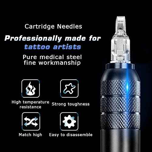 Tattoo Cartridge Needles, CINRA 20Pcs Tattoo Needles 1205RL Disposable Tattoo Needle Cartridges #12 Standard Round Liner Cartridge Tattoo Machine Needles for Tattoo Beginners and Tattoo Artists
