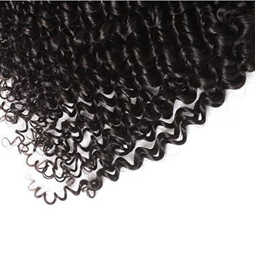Brazilian Curly Bundles Human Hair Virgin Hair Kinky Curly 100% Unprocessed Remy Virgin Cheap Human Hair Weave Extensions Natural Black Human Hair Weave(Kinky Curly, 14 14 14)