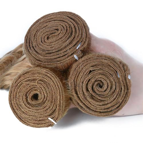 #27 Honey Water Wave Human Hair Bundles 3 Bundles Brazilian Virgin Human Hair Extensions Unprocessed Hair Bundles for Women 26 28 30 Inch