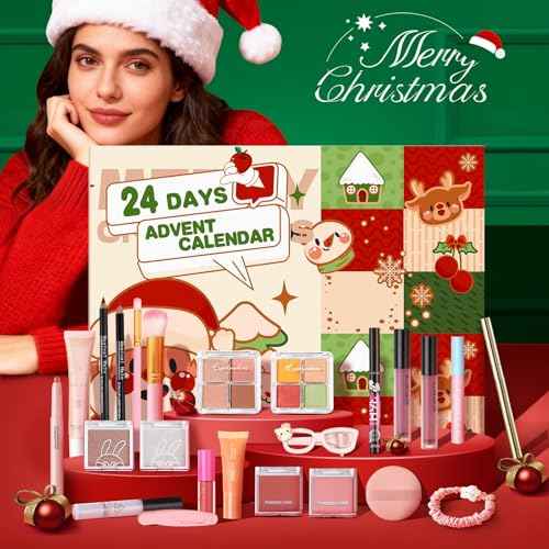 Makeup Advent Calendar 2025 for Women & Teen Girls, 24 Days Christmas Countdown Calendar Beauty Gift Set, 2025 Xmas Gift Surprise Box Beauty Calendar Full Size Makeup Kit