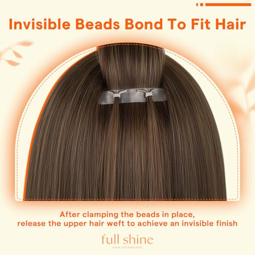 Full Shine Butterfly Weft Hair Extensions Remy Human Hair 22 Inch Genius Weft Extensions Real Hair Color Jet Black Invisible Pu Hole Weft Extensions Micro Ring Hair 50 Grams