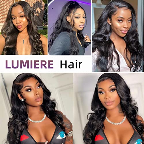 LUMIERE Body Wave Clip In Hair Extensions - Seamless Clip In Hair Extensions Real Human Hair Black Women 120g Grade 10A Brazilian Remy Hair 8Pcs With 20Clips Double Wefts Natural and Soft 26 Inch