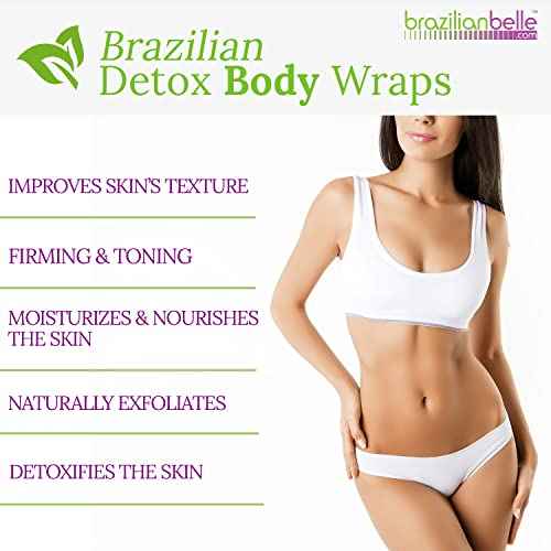 Brazilian Belle Detox Clay Body Wraps for Body Firming & Skin Tightening ? Anti-Cellulite Stomach Wraps with Bentonite Clay & Aloe Vera ? Complete Firming Cream Skincare Kit with up to 12 Applications