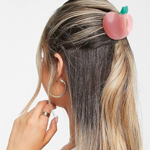 Peach Hair Clips, Cute Fruit Hair Claw Clip for Women Girls, Acetate Hair Accessories Gift