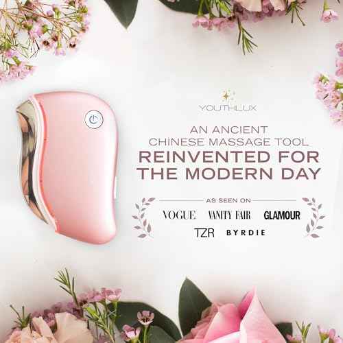 ProSculpt Heated Gua Sha Facial Massager ? Electric Guasha Tool for Face Sculpting, Relaxation & Skincare | Soothing Vibration Facial Massage Tool with Contoured Design (Rose Gold)
