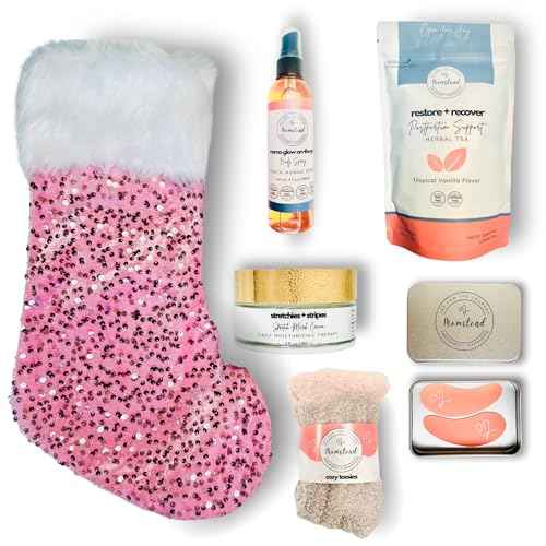 Stocking in a Box - Deluxe Christmas Gift for Pregnancy and New Mom - Baby Shower Mom Gift - Stocking Stuffer Bundle